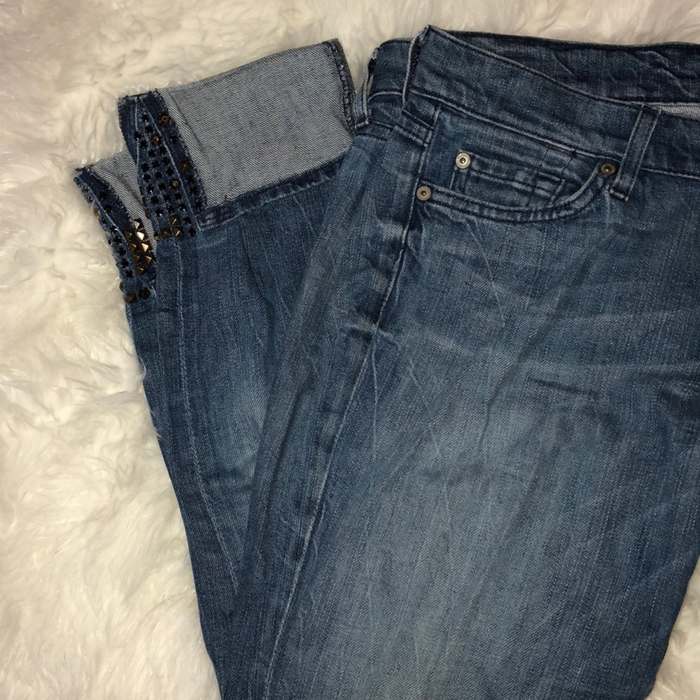 Ripped blue jeans